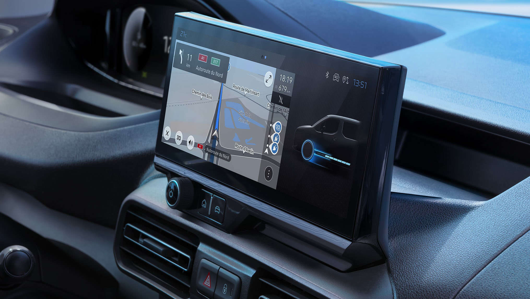 Peugeot e-Partner, сенсорний екран у салоні